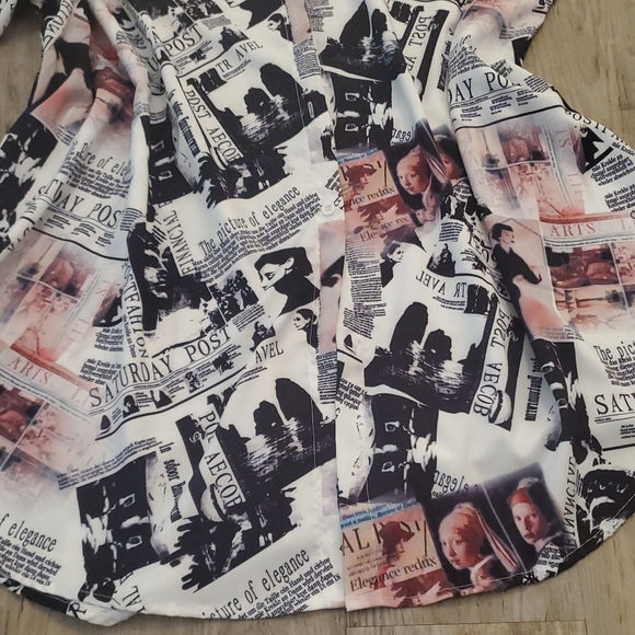 Karachic Newspaper Print Dress NWT - Picture 2 of 4